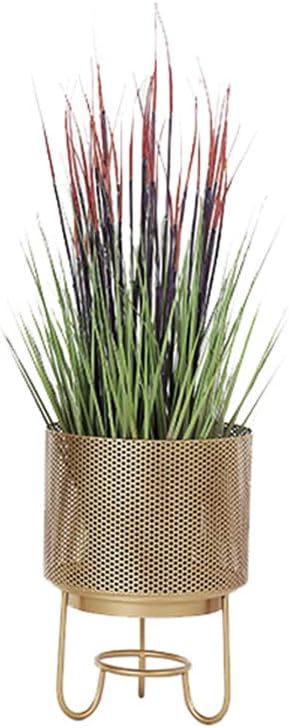 Iron Metal Flower Pot Stand Indoor Balcony Decoration Display Shelf Outdoor Garden Patio Plant Rack Bonsai Floor-Stand Home Decor-Gold(S)