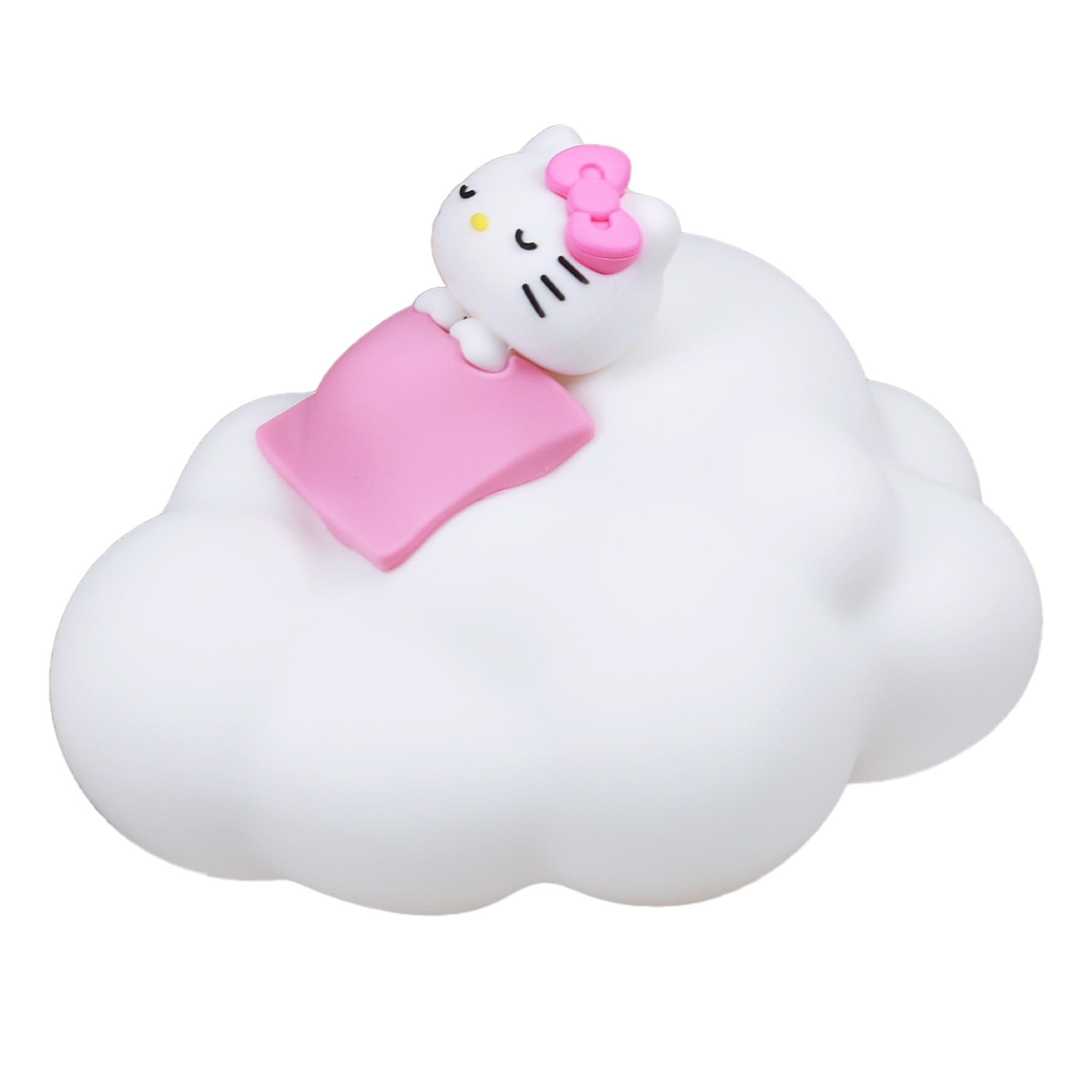 Blue Sky Studios Hello Kitty Night Light - Usb-C Rechargeable Mood Lamp With 3 Brightness Levels - Soft Vinyl Design (Sleeping On A Cloud) - Desk & Bedside Lamp