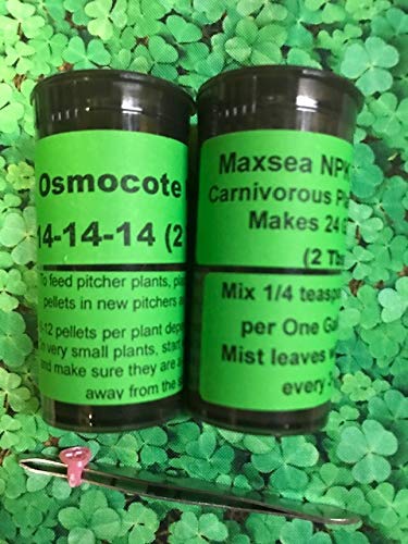 Live Carnivorous Combo Maxsea 16-16-16 Fertilizer & Osmocote Plus NPK 14-14-14 Food Pellets w/Tweezers