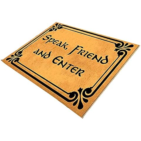 litulituhallo Doormat Entrance Floor Mat Funny Speak Friend and Enter Door Home Decorative Fabric Cover