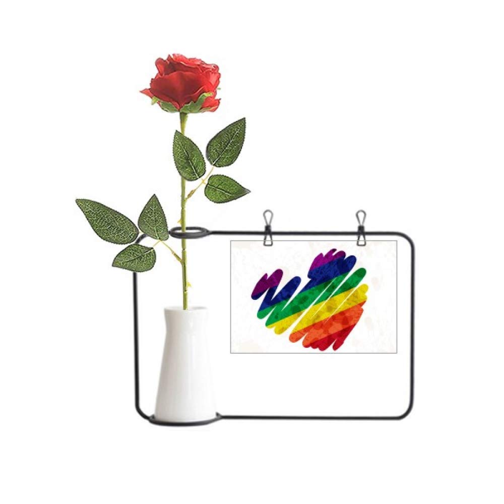 Fleur artificielle à suspendre LGBT en forme de cœur pour décoration murale