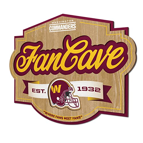 Image of YouTheFan NFL Washington Commanders Fan Cave Sign for Office, Team Colors