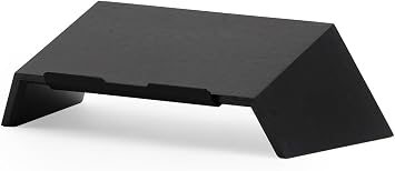 Oakywood Wooden Slanted Laptop Stand for Desk - Convenient Riser & Holder - Ergonomic Wood Stand - 45x22x14cm - for 13-14 Laptops Black