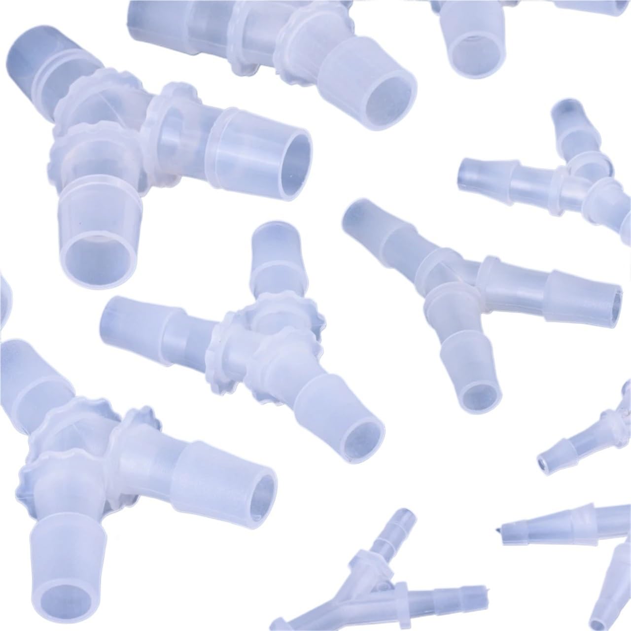10pcs Y Type Plastic Pipe Fitting 2.4-12mm Pagoda Barb Diameter of Change Hose Connector Aquarium Pipe Fitting Hose Splitter 2.4mm-12mm(2.4mm-5.6mm-2.4mm)