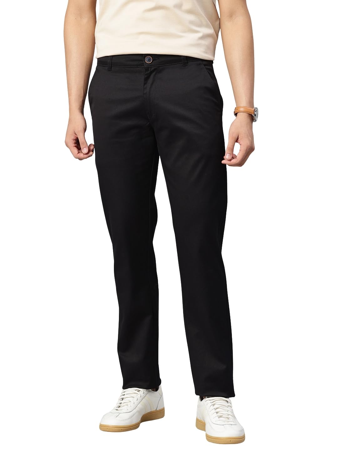 majestic man Men's Comfort Slim Fit Cotton Blend Chino Trousers | Button and Zip | Side, Back Pockets | Perfect for Casual outings, Office wear & Travel-picture-39