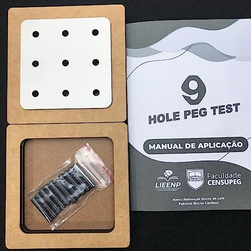 9 Hole Peg Test - Teste padronizado de avaliação da habilidade visuomotora de 4 a 14 anos e Manual d