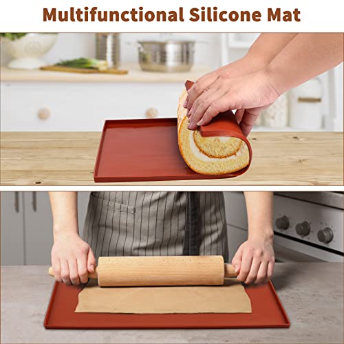 4 Pcs Silikon Dehydrator Blätter Antihaft Dörrfolie für Dörrautomat mit Schaber, Wiederverwendbare Lebensmittel Obst Dörrgerät Matten für Fruchtleder Backmatte für Obsttrockner, BPA Frei – Bild 6