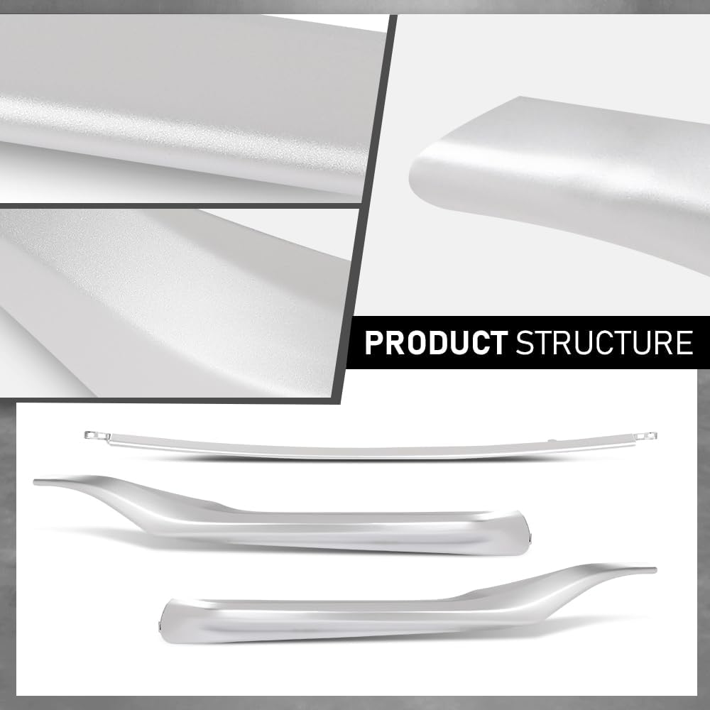 LQI Front Bumper Lower Grille Trim Molding 3pcs Silver Compatible with Toyota Camry SE XSE Model 2021 2022 2023 2024 Only 5312206130, 5312406260, 5312306190, TO1046115, TO1047115