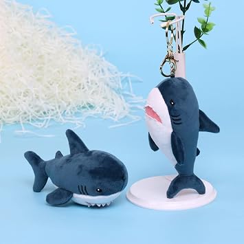 Shark Keychain Stuffed Animal Cute Toy Sea Animal Valentine's Day Children's Day Birthday Christmas Present 5.9 inches 15 cm, Blue