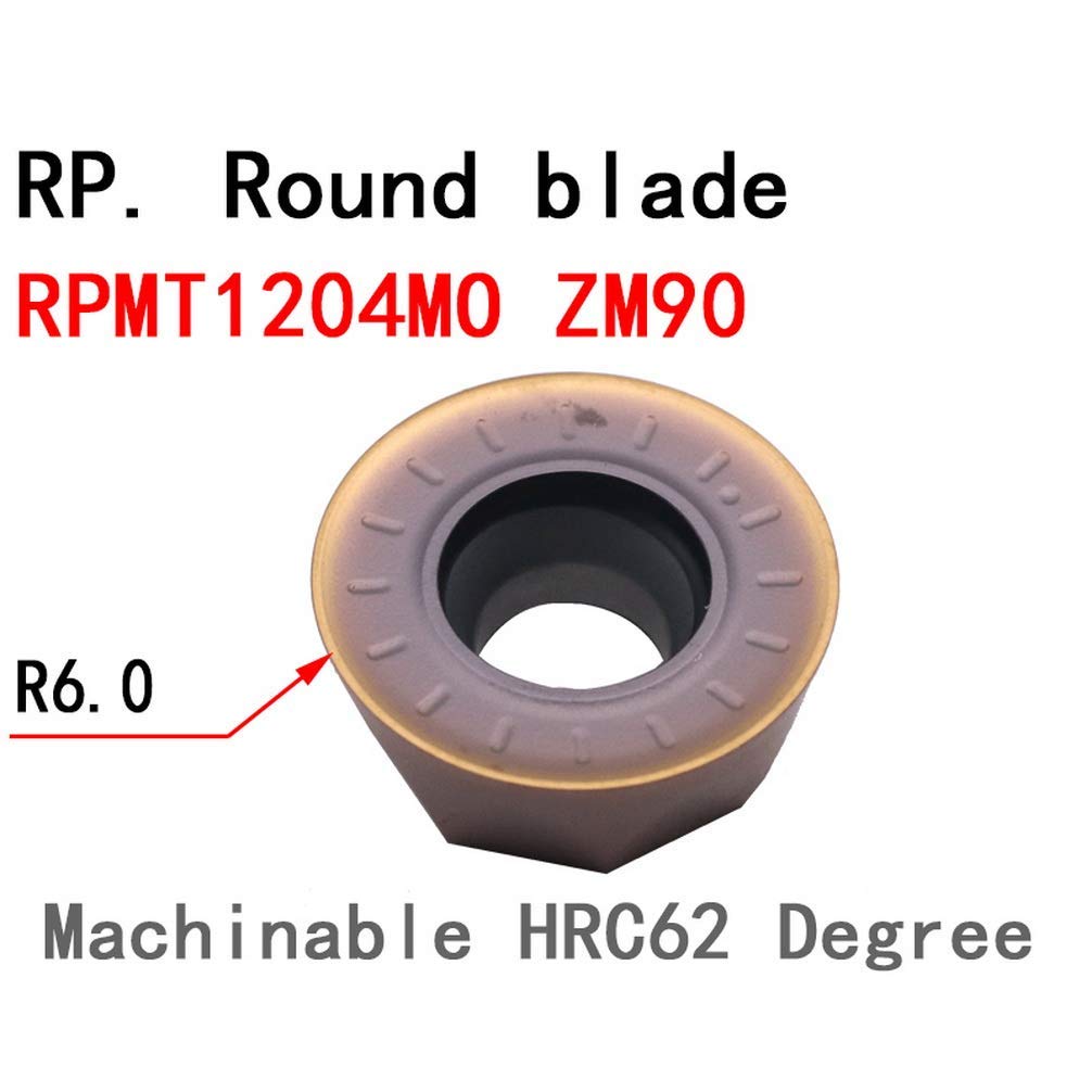 10Pcs RPMT1204MO ZM90 CNC Corte de material duro EMR Fresa de extremo Corte de precisión Torno Fresa Insertos de carburo