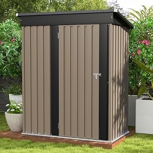 Patiowell 5×3 FT Outdoor Storage Shed, Brown