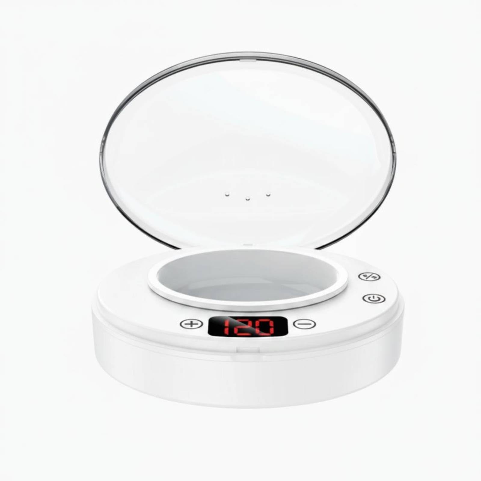 Compact Electric Depilatory Heater Flip-up Lid Portable Depilatory Heater Matte Beauty Tool Minimalist, White-image-17