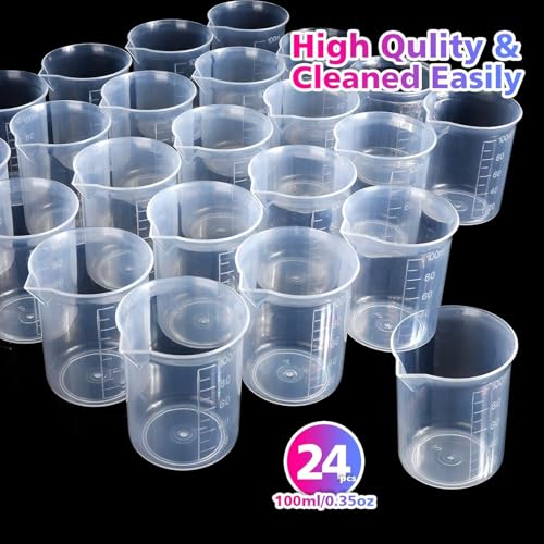 Set de 24 vasos medidores de resina 100 ml plástico miniatura 2
