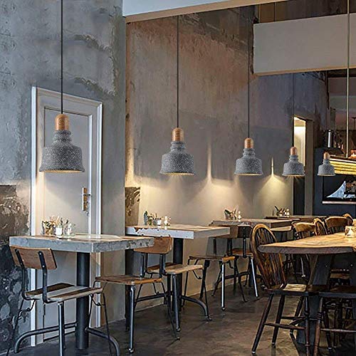 Lampe rétro E27 suspension béton industrielle pour décoration de café