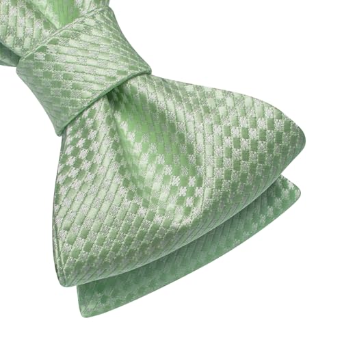 Image of Dubulle Self Tie Bow Ties and Lapel Pin for Men Paisley Solid Mens Bowtie and Handkerchief Cufflinks Set Wedding