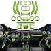 Opall 18PCS Full Set Interior Decoration Trim Kit Steering Wheel & Center Console Air Outlet Trim, Door Handle Cover Inner For Jeep Wrangler JK JKU 2011-2018 2 Door &4 Door (Green)