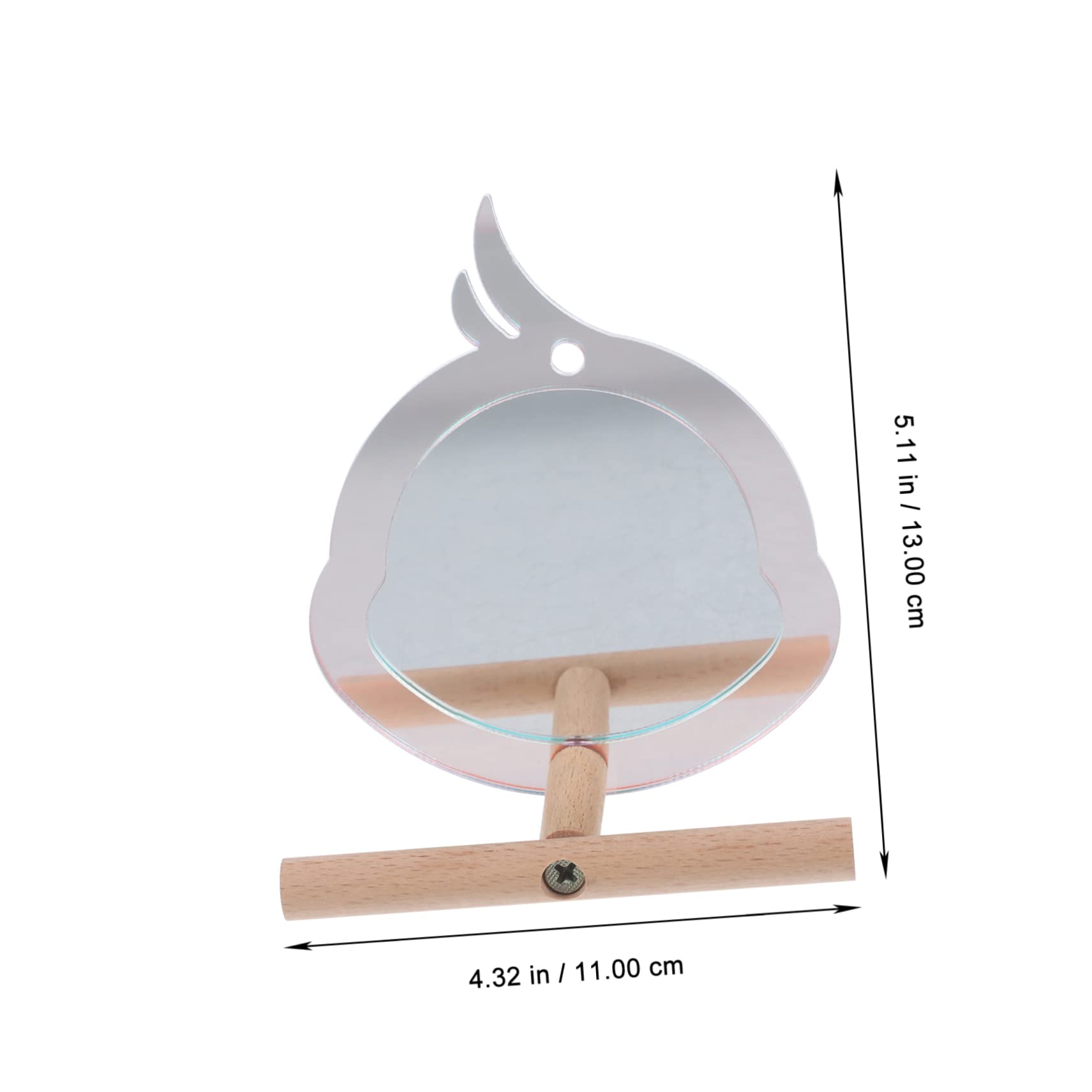 BESPORTBLE 5piezas Percha para Aves De Diseño Adorable Soporte Resistente para Periquitos y Loros Accesorio De Entrenamiento Creativo Espejo para Jaulas De Mascotas