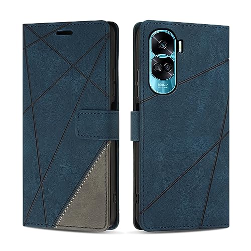 SONWO Case for Honor 90 Lite PU Leather Flip Wallet Case Magnetic Closure Cover Card Slots Phone Case for Honor 90 Lite Blue