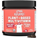 Whole Fruit Gummy Multivitamin for Kids; No Added Sugar, Organic, Plant-Based, Vegan; 13 Whole Food Vitamins (C, D3, B12, Folate); 60 Gummies (30 Days) (Strawberry)