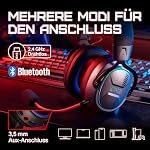 OXS Storm G2 Kabelloses Gaming-Headset, 7,1 Virtueller Surround Sound, 3 EQ Modi, 2,4 GHz Niedrige Latenz, 50 mm Treiber, RGB Beleuchtung, Bluetooth 5.3, Kompatibel mit PC, Konsole, Handy, Schwarz – Bild 5