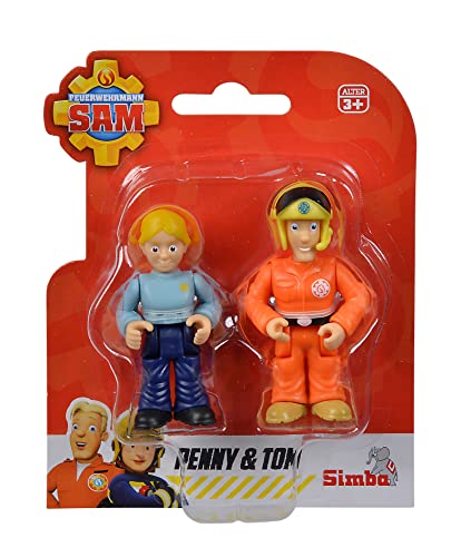 Simba 109252585 Bombero - Juego Doble (2 Compartimentos, Solo se Entrega un artículo, Sam y Rose o Penny y Tom, Figura de 7 cm, móvil, a Partir de 3 años