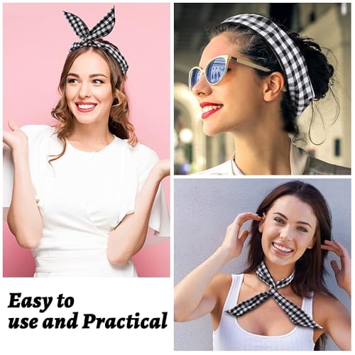 Oneye Wire Headbands For Women Twist Bow Hairbands Fashion Check Bunny Ears Headwraps Hair Accessories For Workout Yoga Running Soccer Sports Pack Of 8 thumb #6