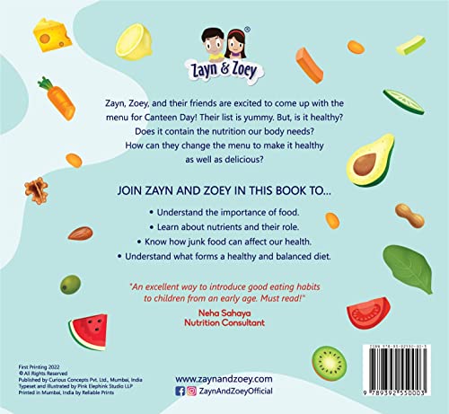 Image of Zayn and Zoey Healthy Eating - Kids Story Book for Early Learning - Children's Educational Picture Book, English Language (Ages 3 to 8 Years)