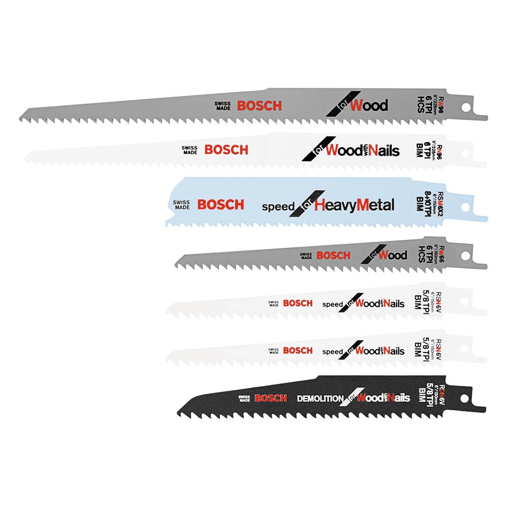 BOSCHRAP7PK 7-Piece Reciprocating Saw Blade Set