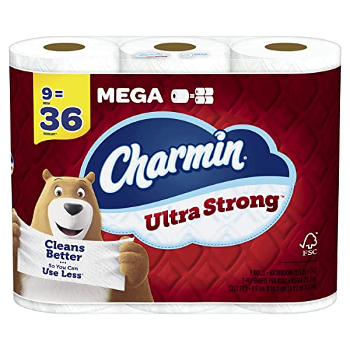 Image of Charmin Ultra Strong Toilet Paper 9 Mega Rolls, 242 Sheets Per Roll