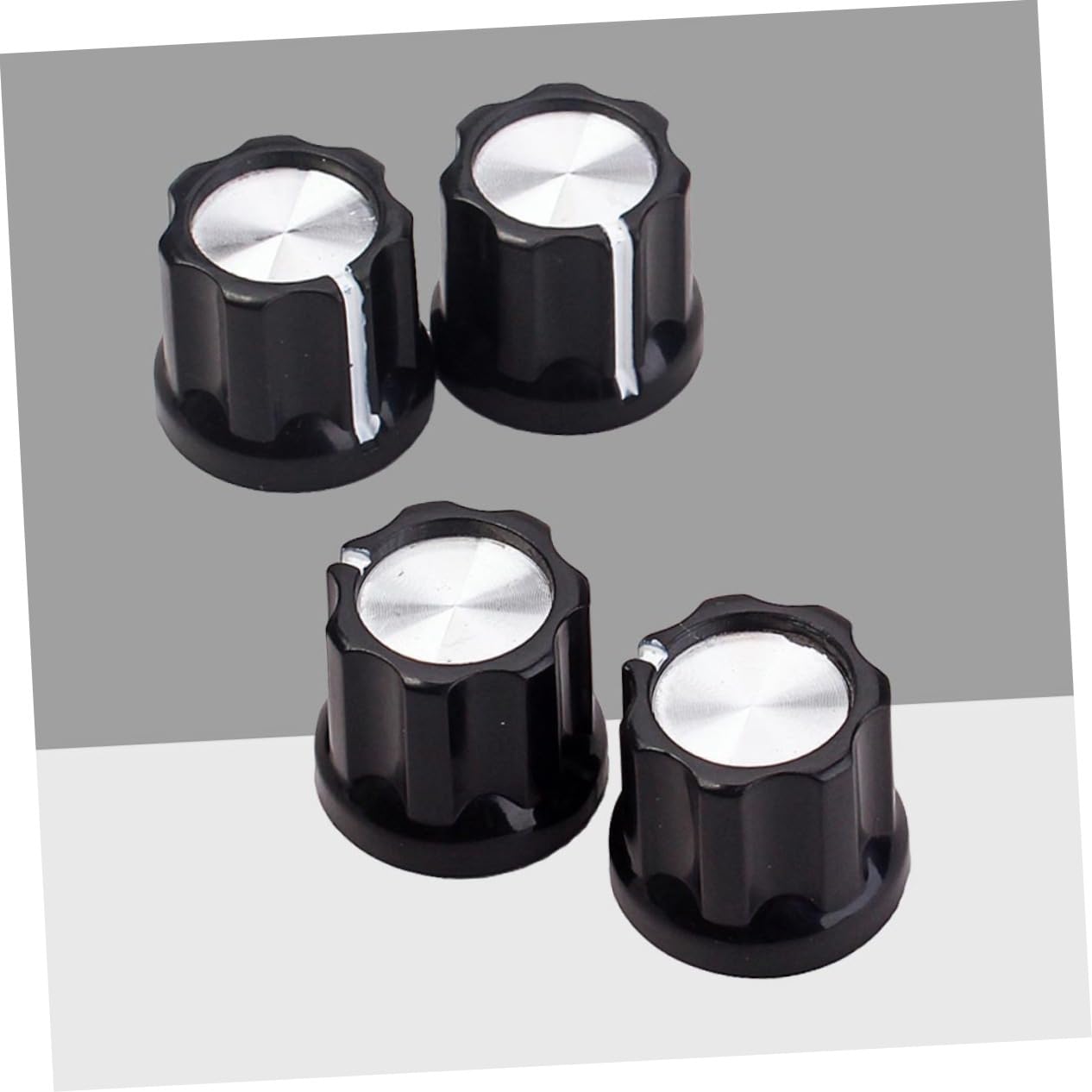 FUNOMOCYA Aluminum Foil Knob Set 4pcs Bass Knobs Shaft Potentiometer Easy Assembly