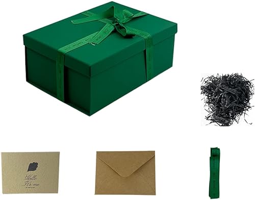 Manoczy Caja de regalo vacía 14.6x10.25x4.8 pulgadas plegable con tapa Regalos de cumpleaños perfume cosméticos zapatos contenedor cinta de embalaje