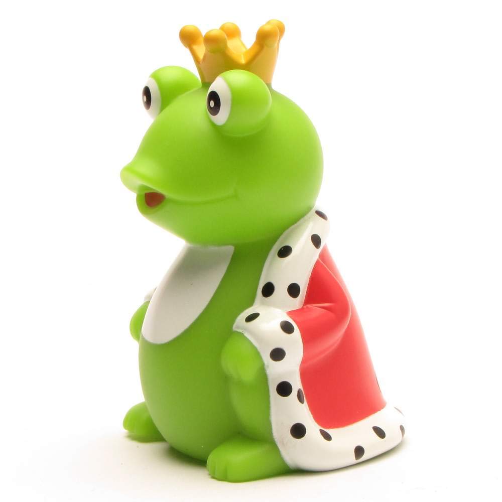 Duckshop I Rubber Duck Frog King I Squeaky Duck Height 8 cm