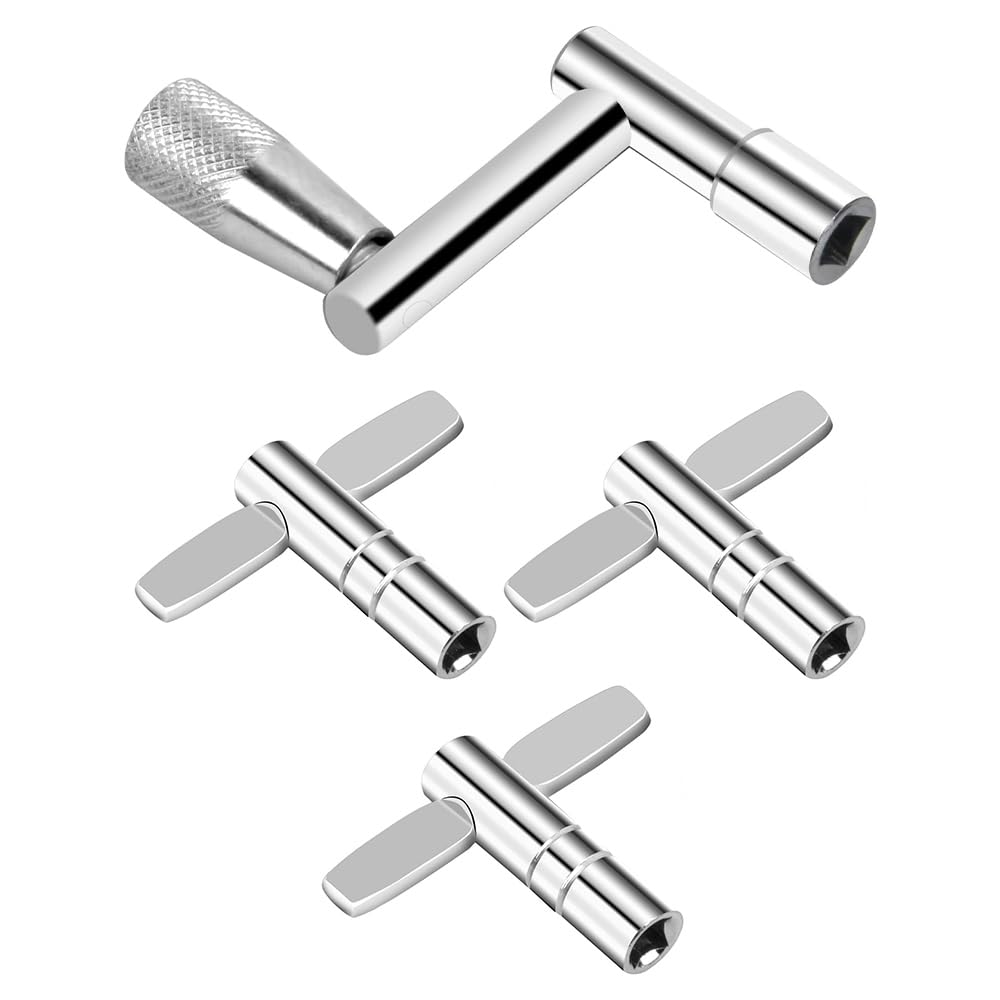 Alnicov 4 PCS Tuning Keys Set Include 1 Z-Shaped Drum Wrench And 3 T-Shaped Drum Wrenches Drum Accessories Set