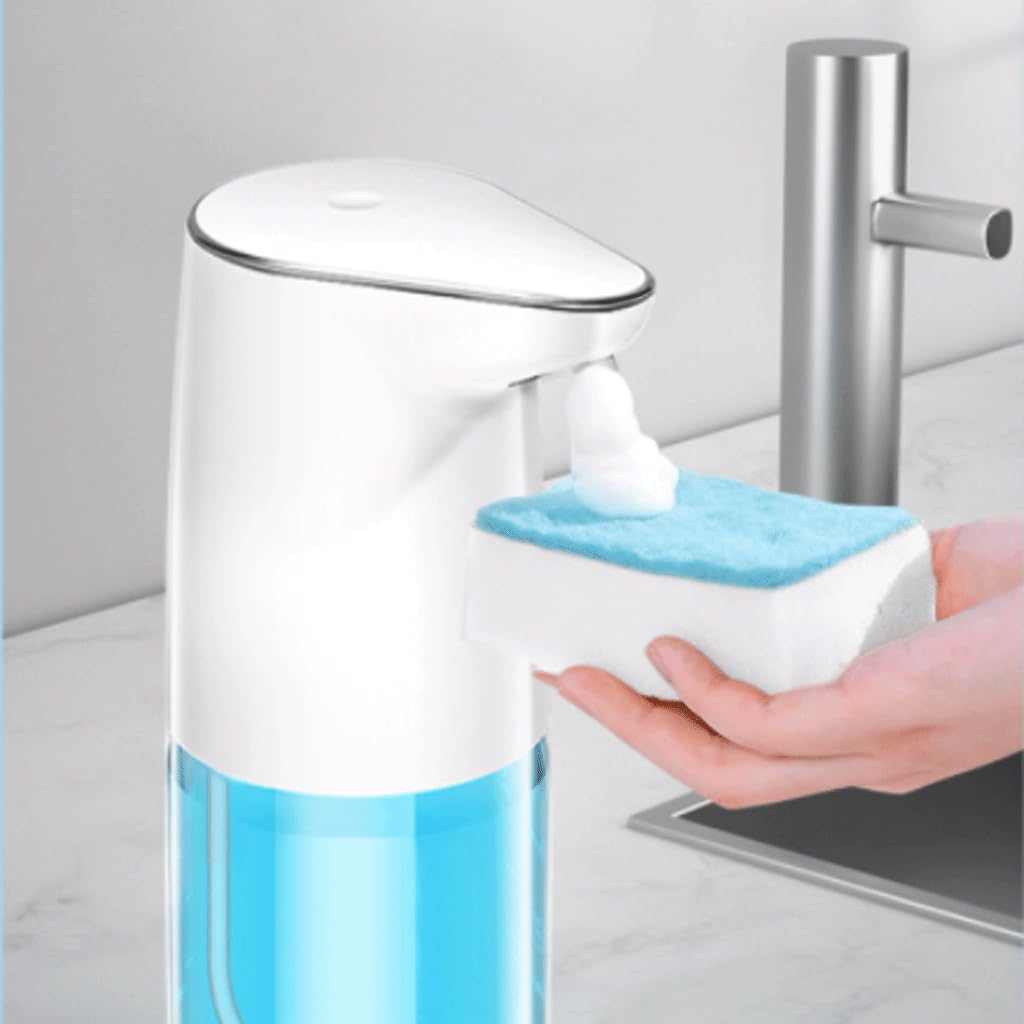 Automatische zeepdispenser Lotiondispensers voor op het aanrecht, borrelende reinigingsvloeistofdosering Witte keuken