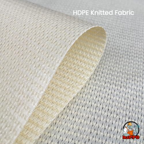 Image of HIPPO HDPE Coated Waterproof Outdoor Balcony Curtain 260 GSM - Rain, Sun & Dust Protection Light Filtering Curtains for Home, Garden, Veranda & Hotel (4 Feet X 4.5 Feet, 2IN1 Ivory-Glow, 1 PC)