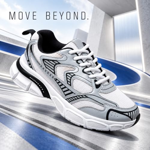 Image of Cruiser Men's Athletic Sneakers | Striped Side Panel Chunky Shoes | Multi Panel Layered Cushioned Midsole Sneaker | Flexible Walking & Everyday Comfort Sneakers | Everyday Fashion Sneakers (2656)