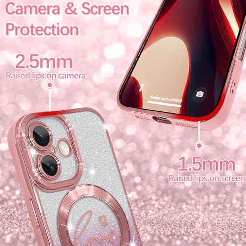 Image of ZIYE Magnetic Case Designed for iPhone 17 Glitter Case-Pink