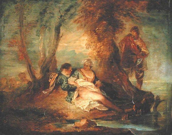 Cuadro sobre lienzo figuras en el paisaje decoración hogar salón 60x90cm