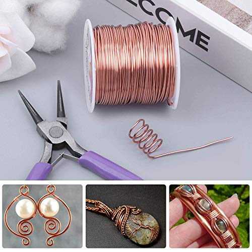 anezus 20 Gauge Jewelry Wire, 28 Yards Craft Wire Tarnish Resistant Copper Beading Wire for Jewelry Making Supplies and Crafting(Copper)