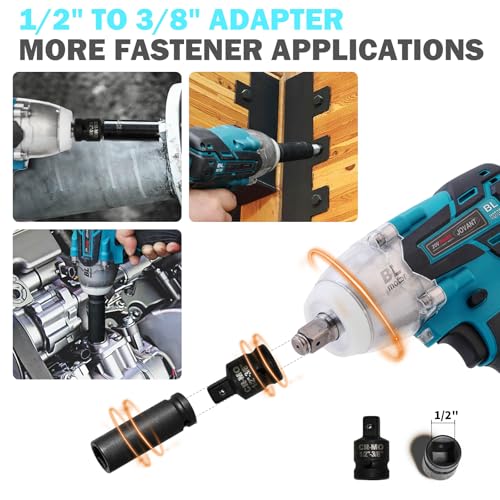 Cordless Impact Wrench Kit, 20V MAX Electric Impact Gun, 737Ft-lbs(1000N.m) Brushless Impact Wrenches, Power Impact Wrenches with 5-Mode Speed,Torque Wrench 1/2 Drive for Car/Truck RV/Mower - Image 6