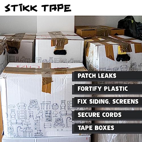 Stikk Duct Tape - Black Duck Tape - 3 Inch X 60 Yards - Heavy Duty Tape For Repairs, Household Projects - Duct Tape For Commercial Hvac And Construction - Effective Heavy Duty Waterproof Duct Tape #TOP3