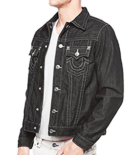 True Religion Men's Hand Picked Trucker Denim Jacket Rinse XXL