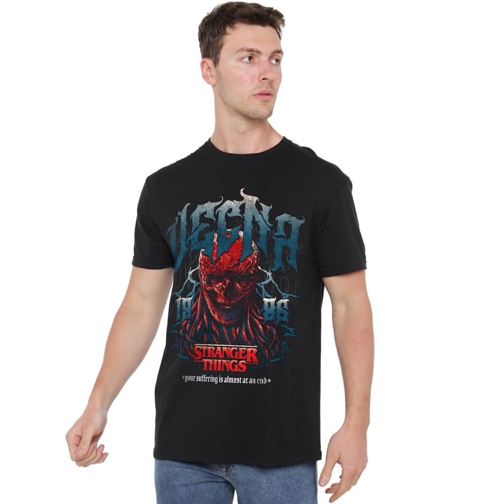 Stranger Things Men's Black Vecna Evil Band 86 T-Shirt in Size 4XL, Sports Direct