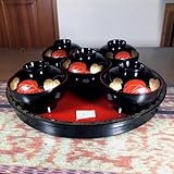 ハロ 会津塗 蓋付 お椀 5客 お盆