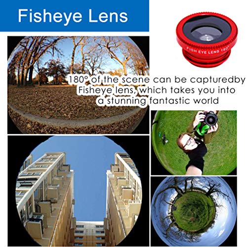 KINGMAS 3 in 1 Universal Fish Eye Lens + Wide-Angle Lens + Macro Clip Camera Lens Kit for iPad iPhone Samsung Android and Most Smartphones