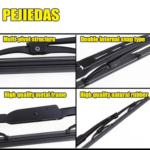 Image of Front Windshield Wiper Blades, 18 inch + 18 inch Metal Frame Wiper Blades, OEM Quality for Original Equipment Replacement (Pack of 2)