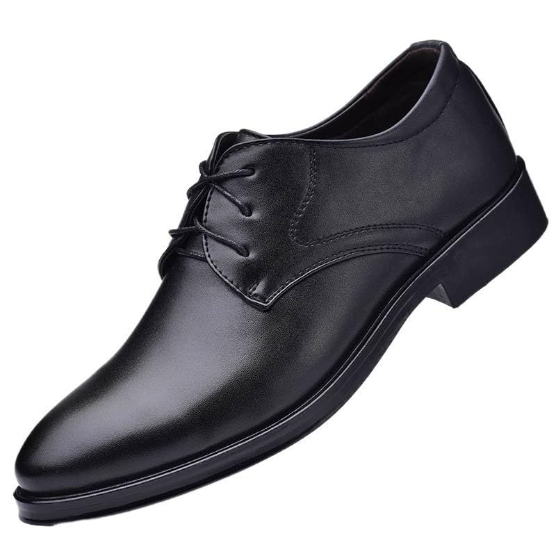 Mens Formal Height Increasing Shoes Lace Up Faux Leather Non Slip Rubber Sole Low Top Tuxedo Classic Brogue