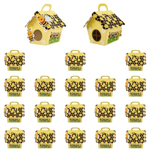 LAEYIAP Cajas de regalo de fiesta de dulces de abeja, cajas de regalo de papel para dulces y recuerdos de fiesta (12)
