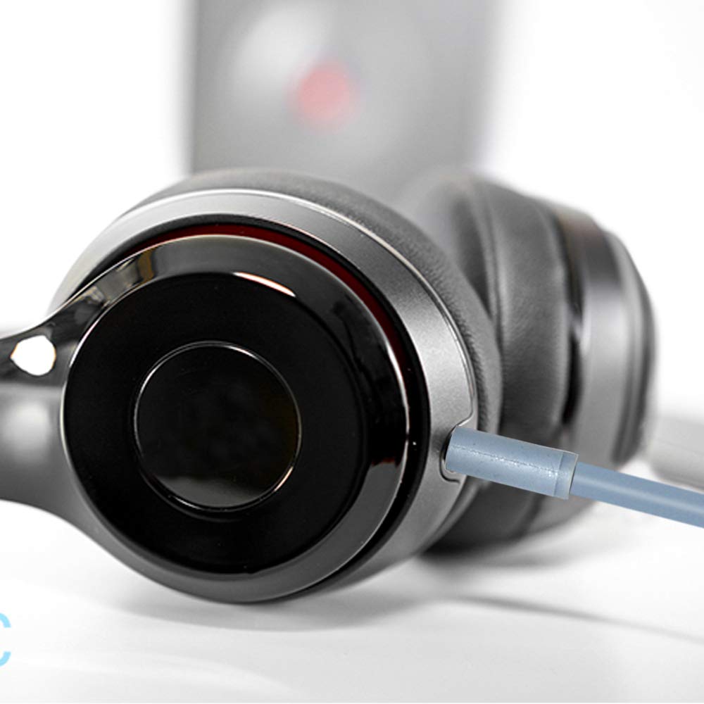 Cable de audio de repuesto con micrófono en línea y control compatible con Beats Solo 2 Solo 3 Studio Studio 3 Pro Detox Wireless Mixr Executive Pill (gris)