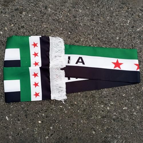 Syria Scarf Syrian Three Star Scarf Banner Double Side Syrian Scarf Shawl Syrian Arab Flag Scarf Banner for Men Women3